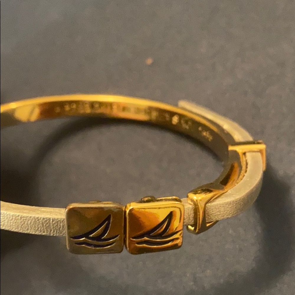 Gold and Silver Leather Sperry Bracelet